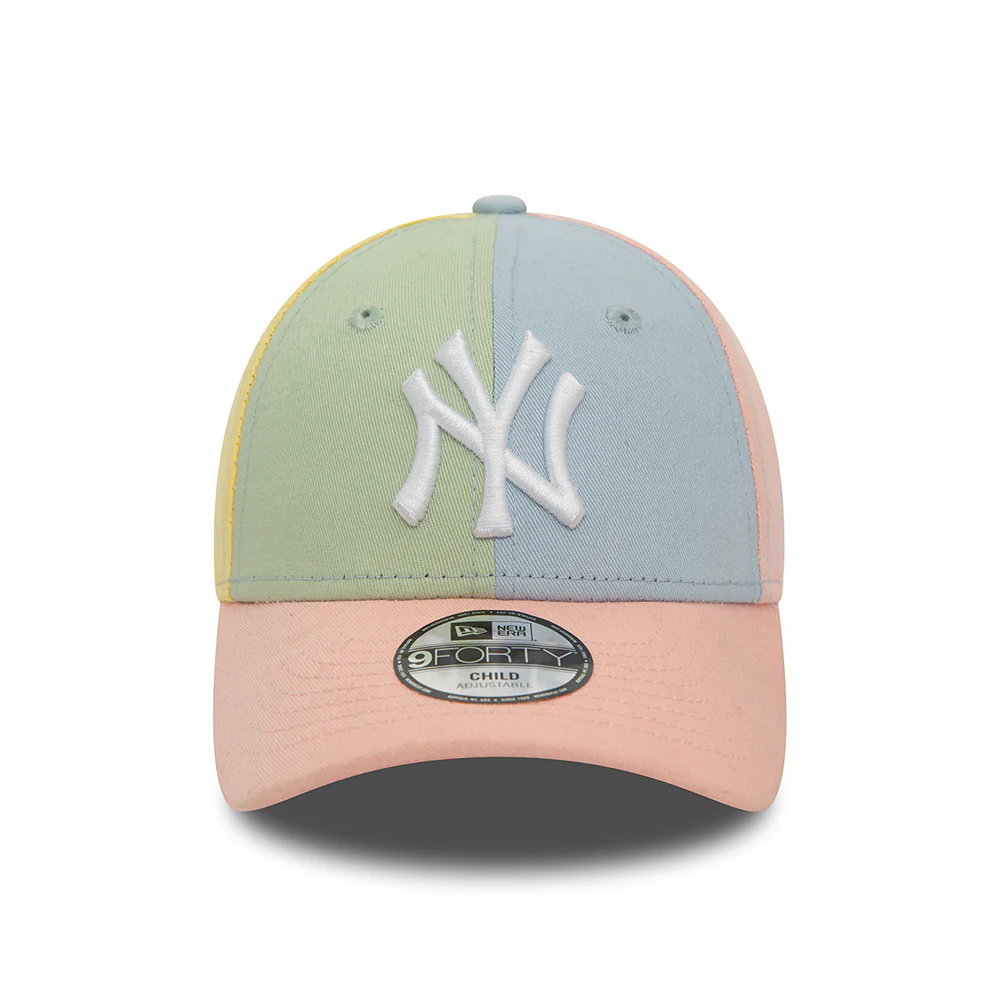 New Era Kinder 9FORTY New York Yankees Baseball Cap - MLB Block - Rosa-Hellblau-Helles Grün - Image 2