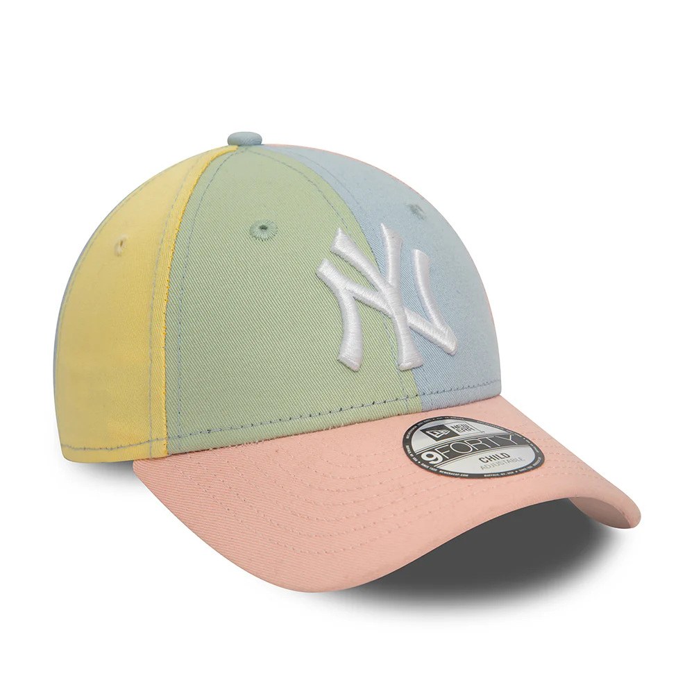New Era Kinder 9FORTY New York Yankees Baseball Cap - MLB Block - Rosa-Hellblau-Helles Grün - Image 3