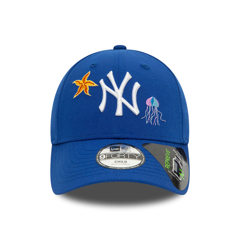 New Era Kinder 9FORTY New York Yankees Baseball Cap - MLB Icon Repreve - Blau-Weiß - Image 2
