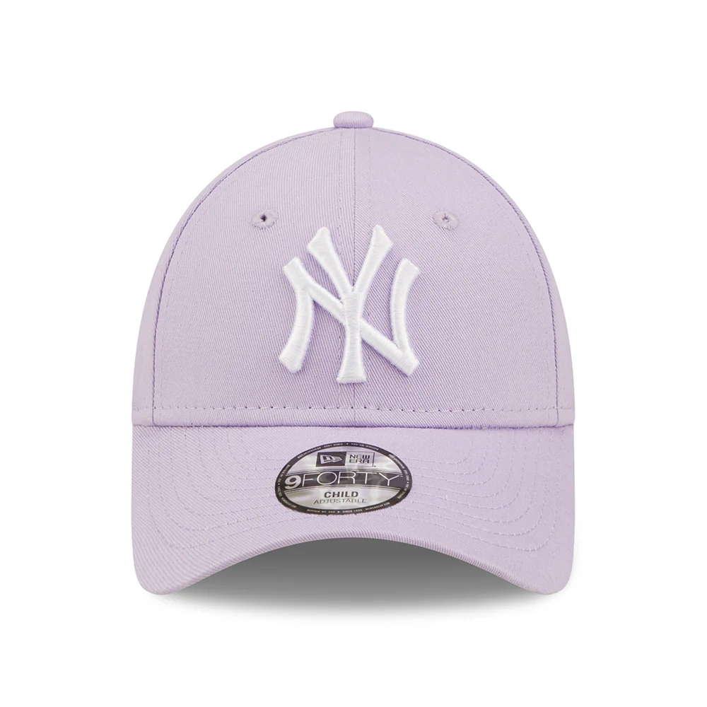 New Era Kinder 9FORTY New York Yankees Baseball Cap - MLB League Essential - Fliederfarben-Weiß - Image 2
