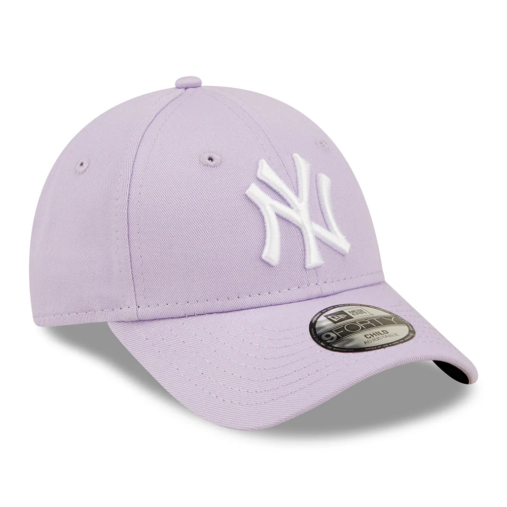 New Era Kinder 9FORTY New York Yankees Baseball Cap - MLB League Essential - Fliederfarben-Weiß - Image 3