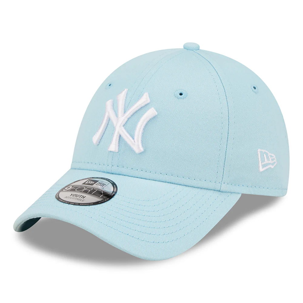 New Era Kinder 9FORTY New York Yankees Baseball Cap - MLB League Essential - Hellblau-Weiß