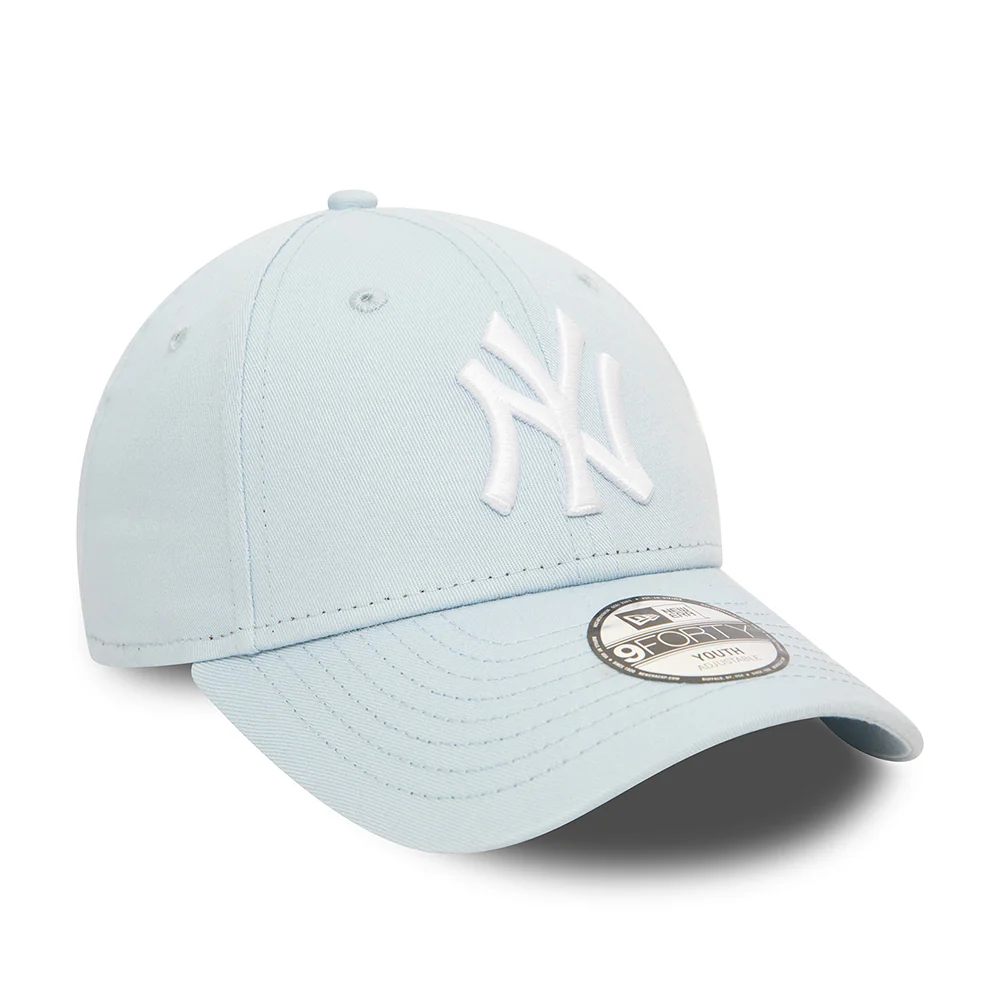 New Era Kinder 9FORTY New York Yankees Baseball Cap - MLB League Essential - Baby Blau-Weiß - Image 3