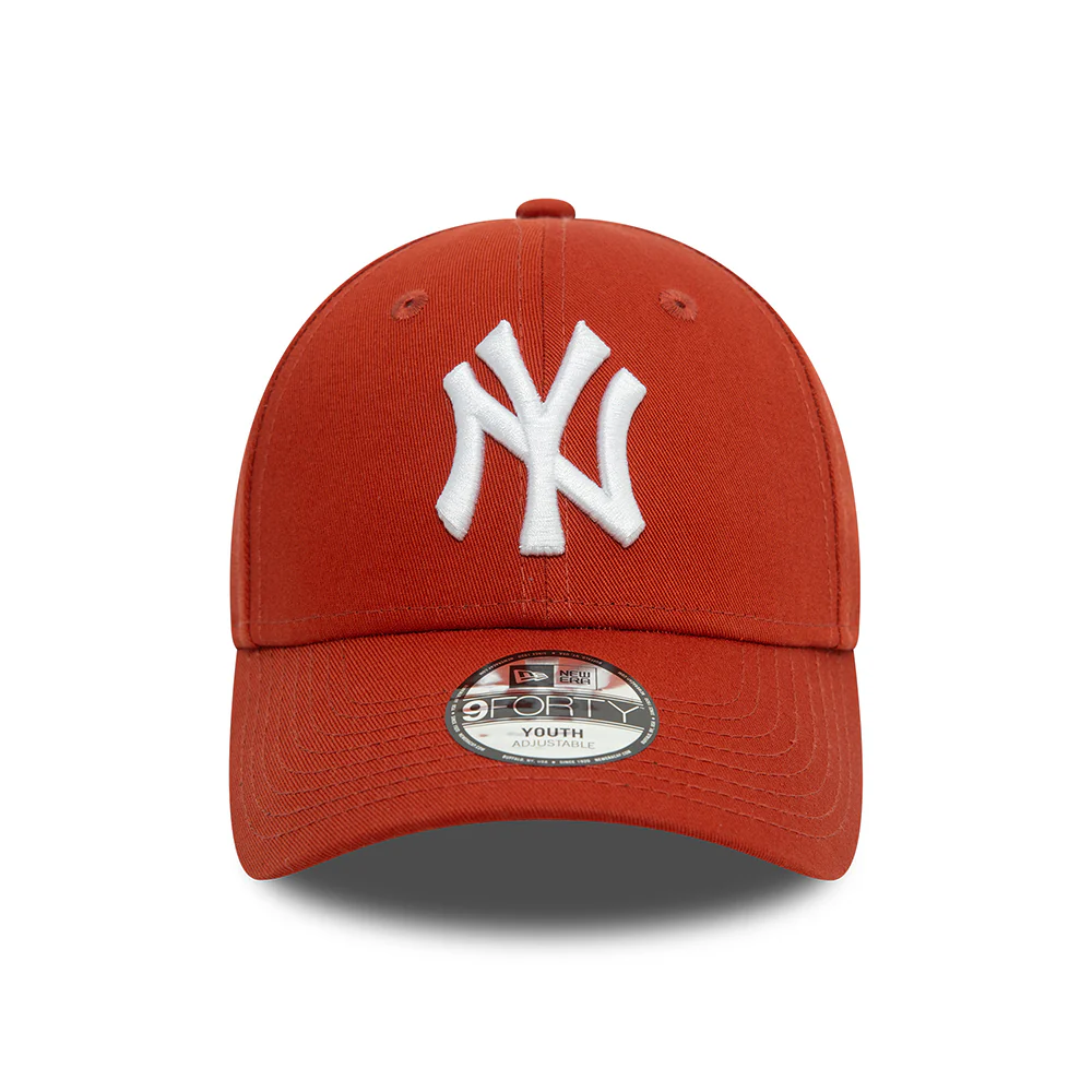 New Era Kinder 9FORTY New York Yankees Baseball Cap - MLB League Essential - Rostrot-Weiß - Image 2