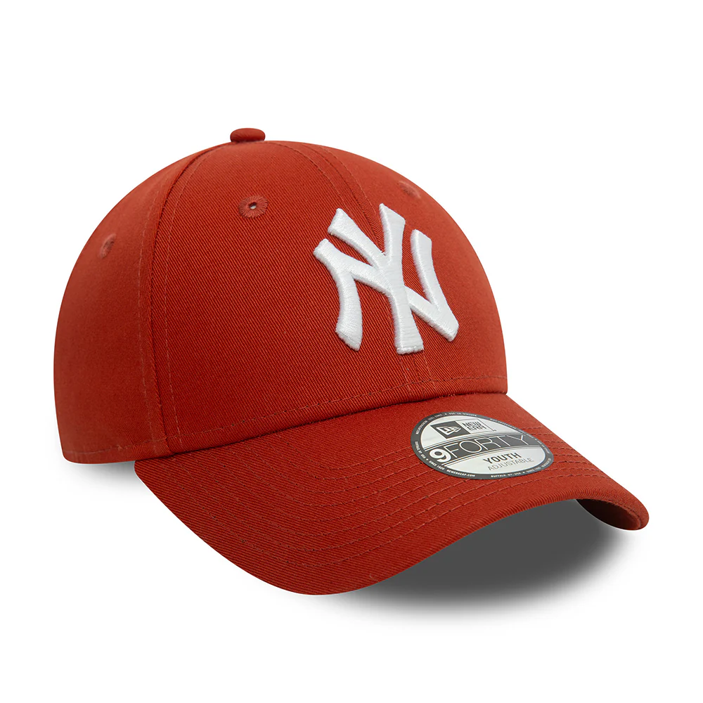 New Era Kinder 9FORTY New York Yankees Baseball Cap - MLB League Essential - Rostrot-Weiß - Image 3