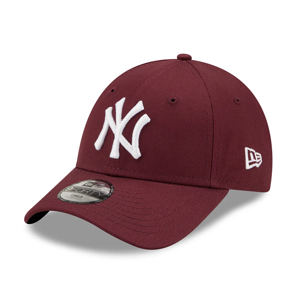 New Era Kinder 9FORTY New York Yankees Baseball Cap - MLB League Essential - Kastanienbraun-Weiß