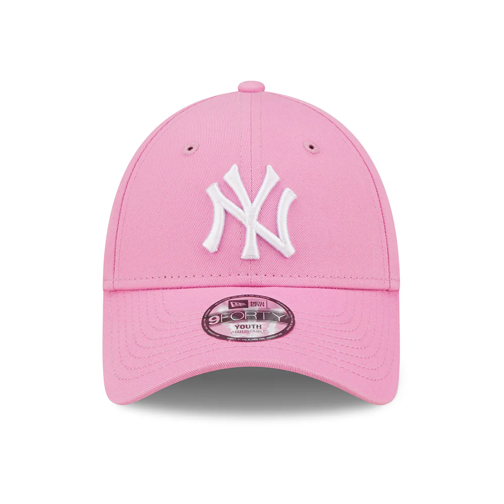 New Era Kinder 9FORTY New York Yankees Baseball Cap - MLB League Essential - Pink-Weiß - Image 2