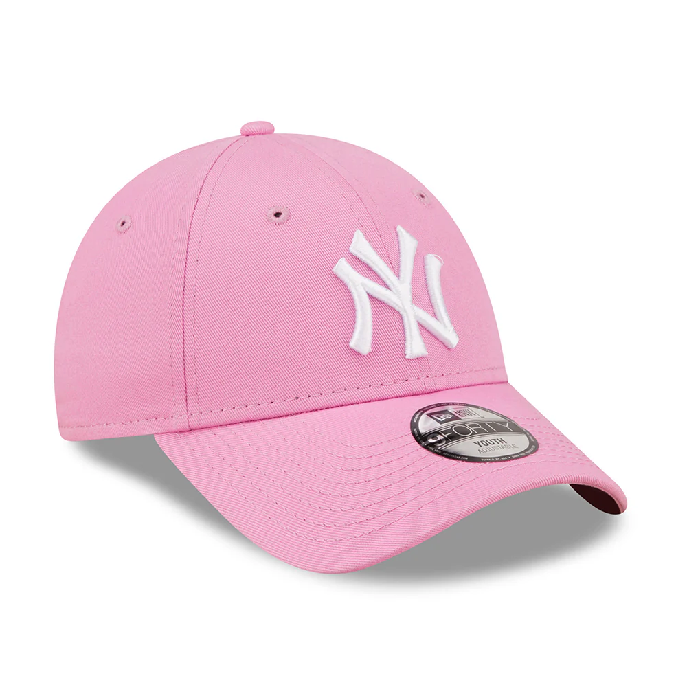 New Era Kinder 9FORTY New York Yankees Baseball Cap - MLB League Essential - Pink-Weiß - Image 3