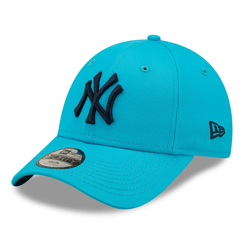 New Era Kinder 9FORTY New York Yankees Baseball Cap - MLB League Essential - Türkis-Marineblau