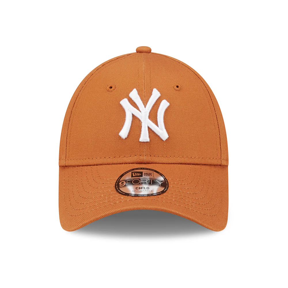 New Era Kinder 9FORTY New York Yankees Baseball Cap - MLB League Essential - Verbranntes Orange-Weiß - Image 2