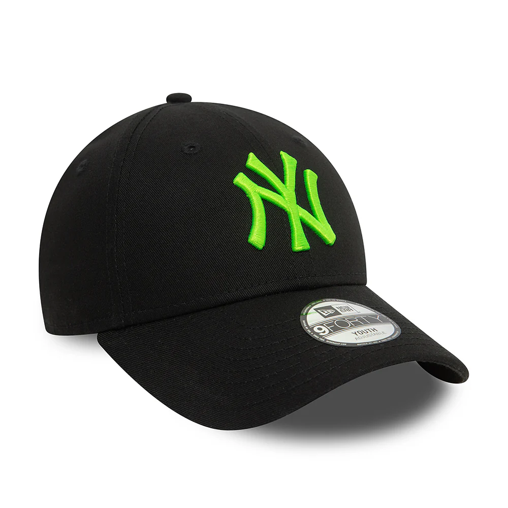 New Era Kinder 9FORTY New York Yankees Baseball Cap - MLB Neon - Schwarz-Neongrün - Image 3