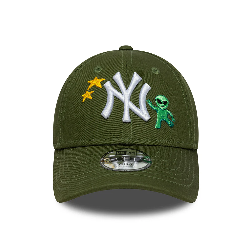 New Era Kinder 9FORTY New York Yankees Baseball Cap - MLB Space Icon - Moosgrün - Image 2