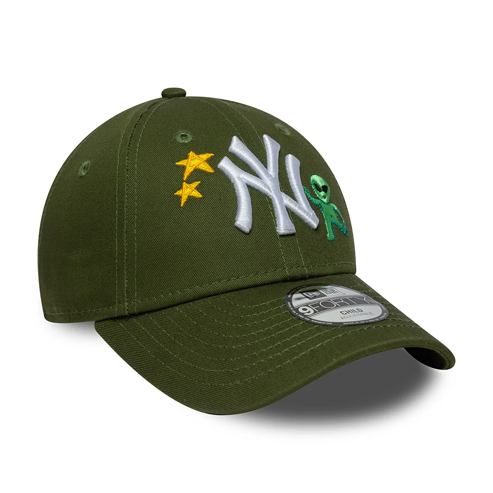 New Era Kinder 9FORTY New York Yankees Baseball Cap - MLB Space Icon - Moosgrün - Image 3