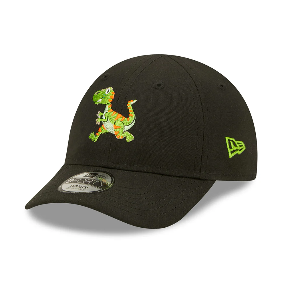 New Era Kinder 9FORTY Repreve Baseball Cap - Dino - Schwarz