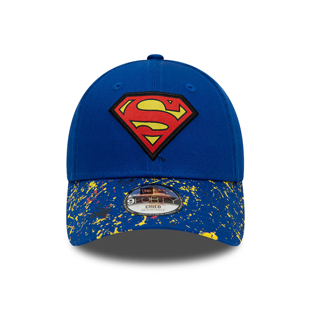 New Era Kinder 9FORTY Superman Baseball Cap - Paint Splat - Königsblau - Image 2