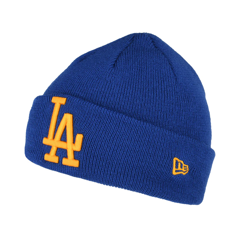 New Era Kinder Cuffed L.A. Dodgers Beanie Mütze - MLB League Essential II - Azurblau-Gelb