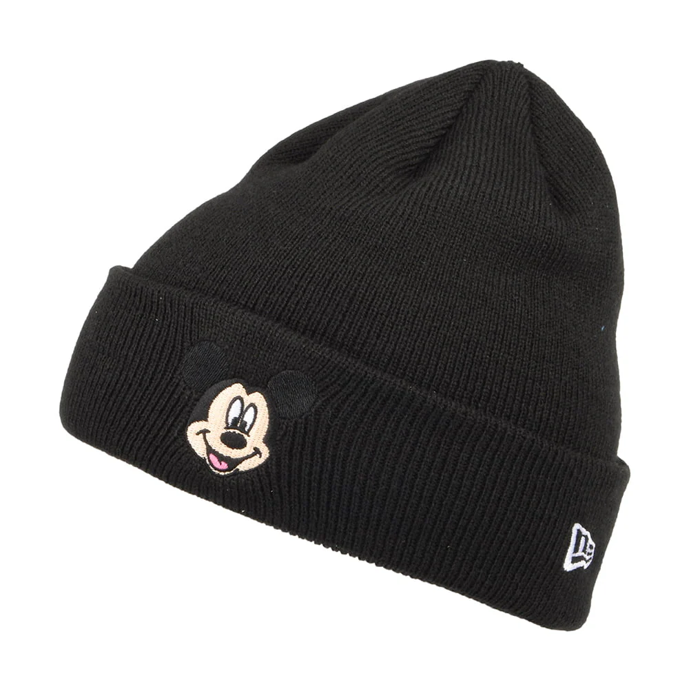 New Era Kinder Cuff Knit Mickey Mouse Cuff Knit Beanie Hat - Disney Character - Schwarz