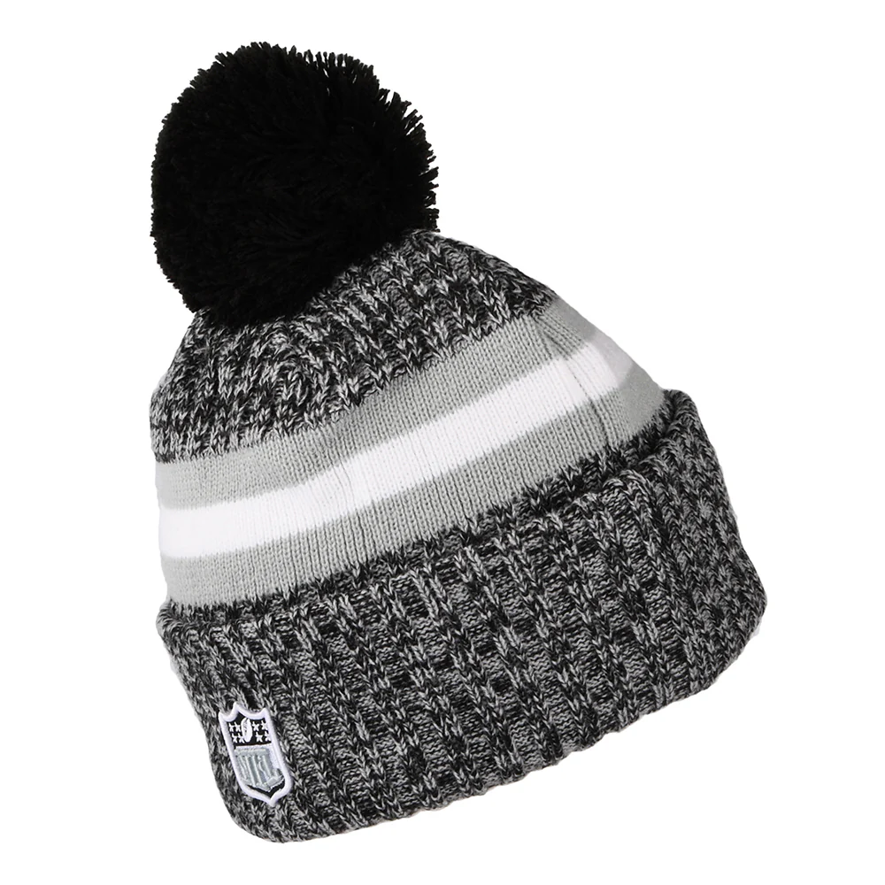 New Era Las Vegas Raiders Bommelmütze NFL Sideline Sport Knit - Schwarz-Grau-Weiß - Image 2