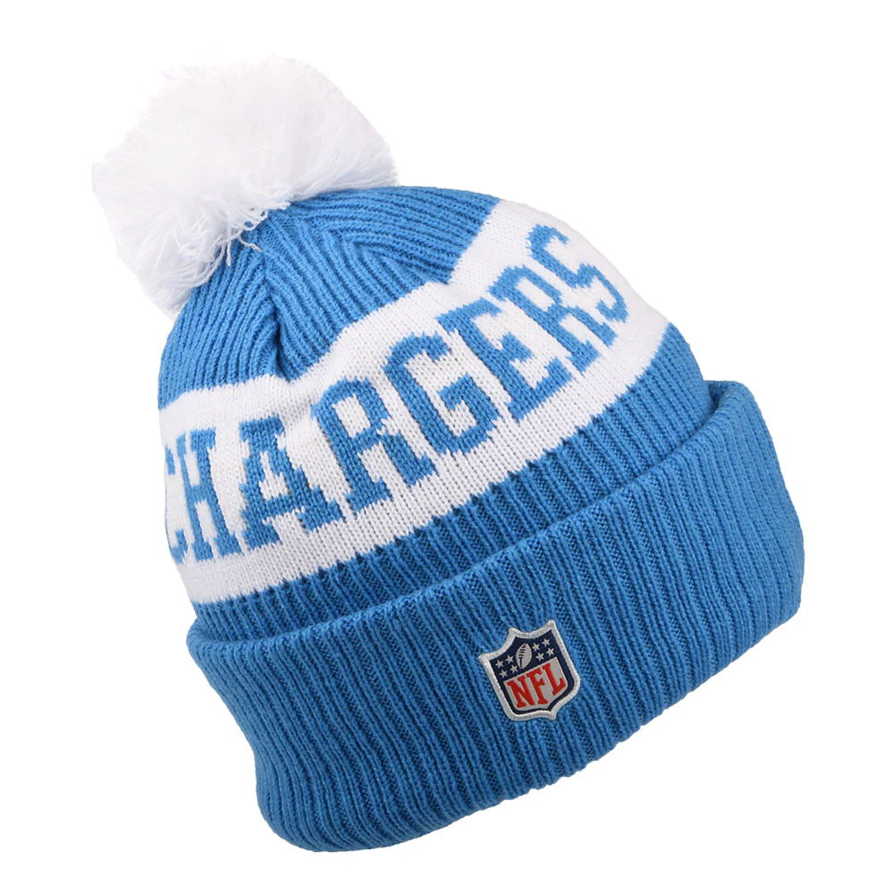 New Era Los Angeles Chargers Bommelmütze NFL On Field Sport Knit - Hellblau-Weiß - Image 2