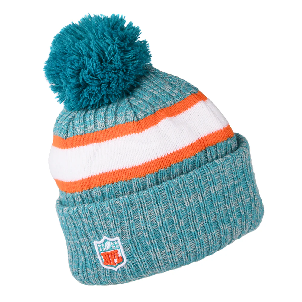 New Era Miami Dolphins Bommelmütze NFL Sideline Sport Knit - Petrol-Orange - Image 2