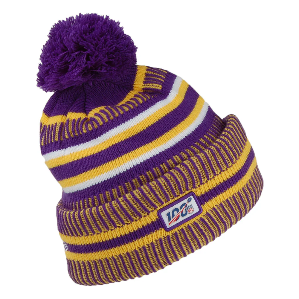 New Era Minnesota Vikings Bommelmütze - NFL On Field Knit - Lila-Gelb - Image 2
