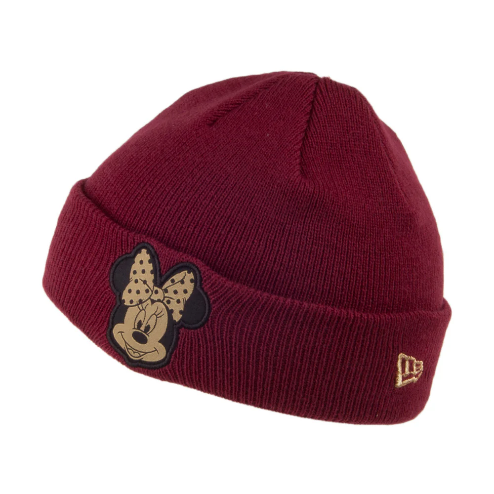New Era Minnie Mouse Beanie Mütze Character - Burgunderrot-Gold