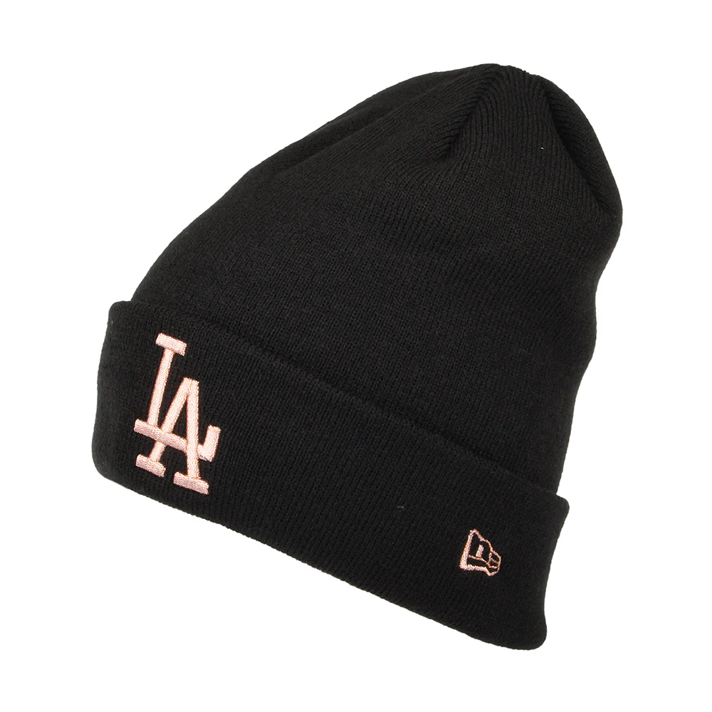 New Era mit Umschlag L.A. Dodgers Beanie Mütze MLB Metallic Logo - Schwarz-Rosegold