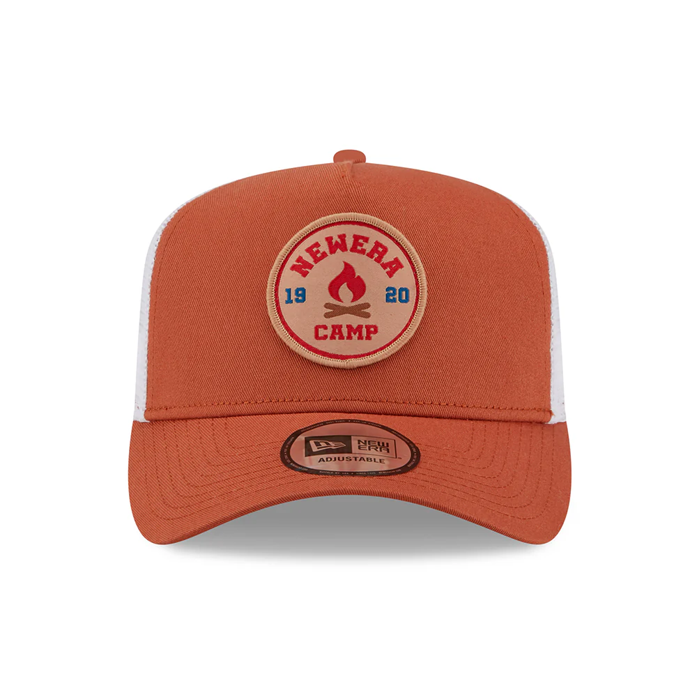 New Era NE Camp Patch A-Frame Trucker Cap - Verbranntes Orange - Image 2