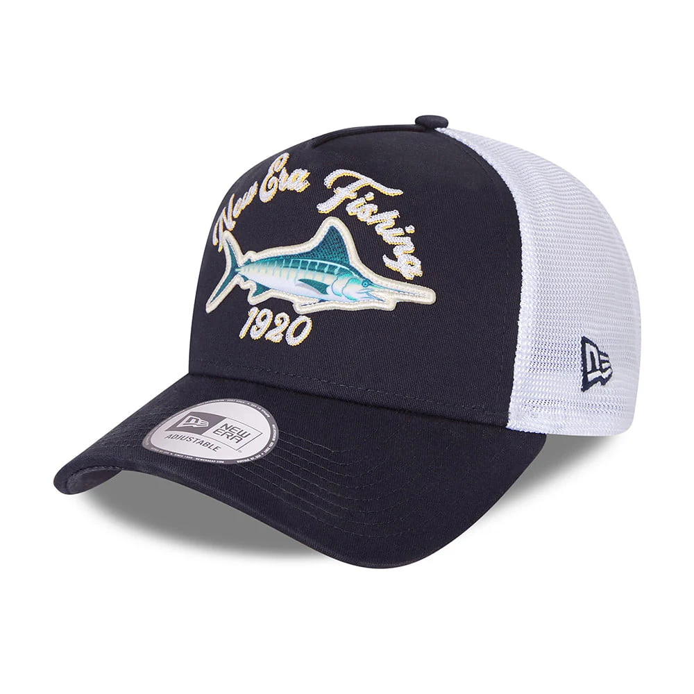New Era NE Fishing A-Frame Trucker Cap - Marineblau