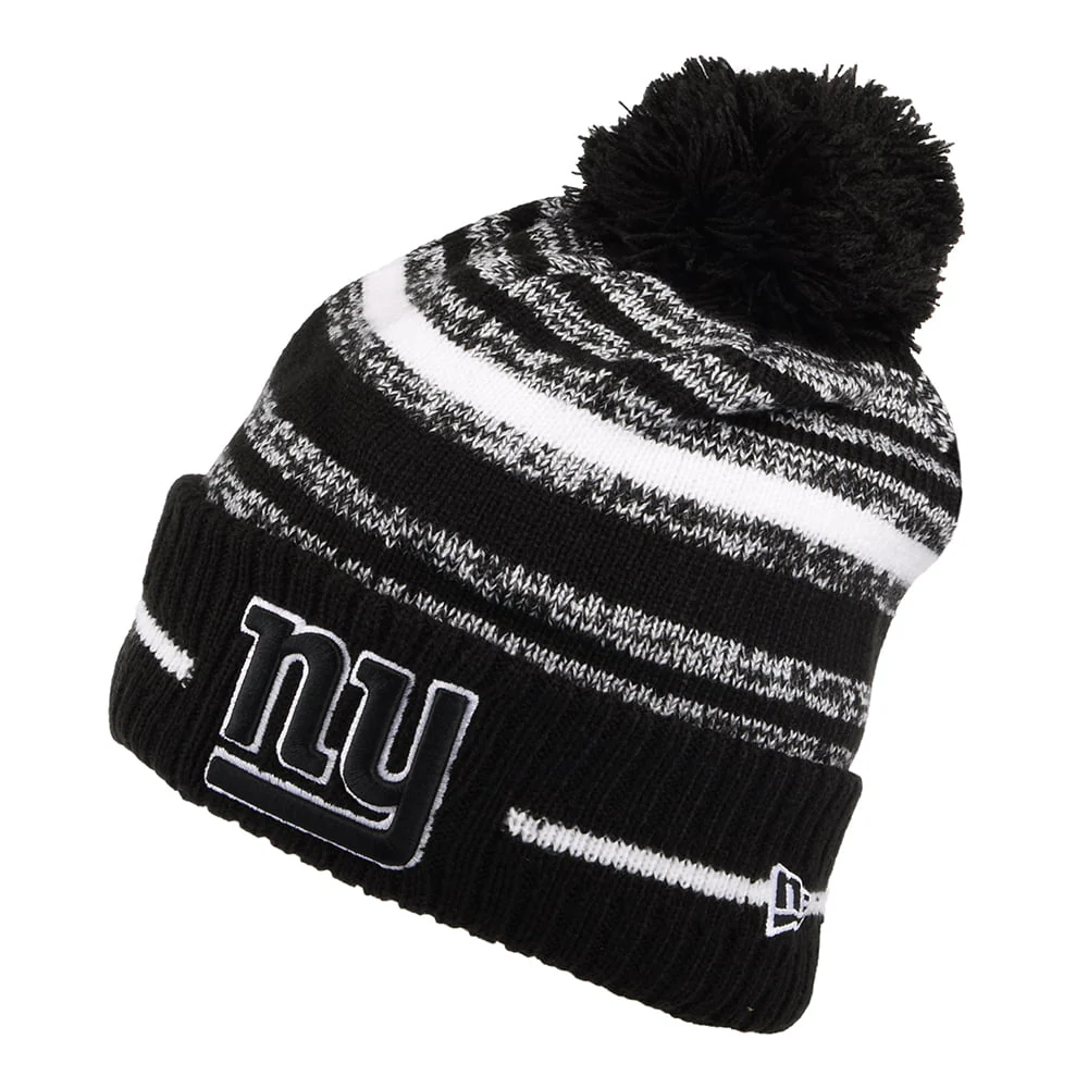 New Era New York Giants Bommelmütze - NFL Sport Knit - Schwarz-Weiß