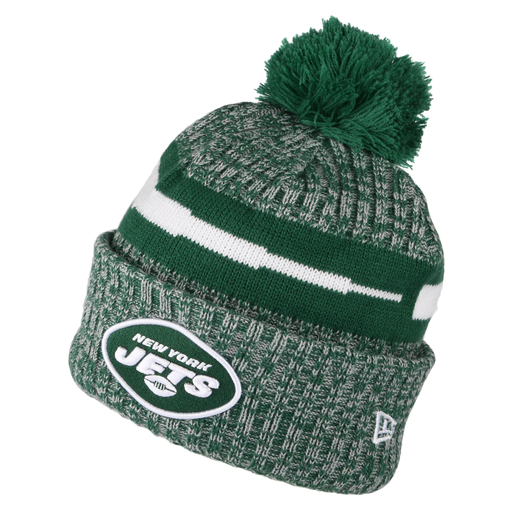 New Era New York Jets Bommelmütze NFL Sideline Sport Knit - Grün-Weiß