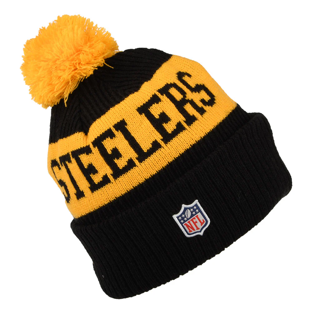 New Era Pittsburgh Steelers Bommelmütze NFL On Field Sport Knit - Schwarz-Gelb - Image 2