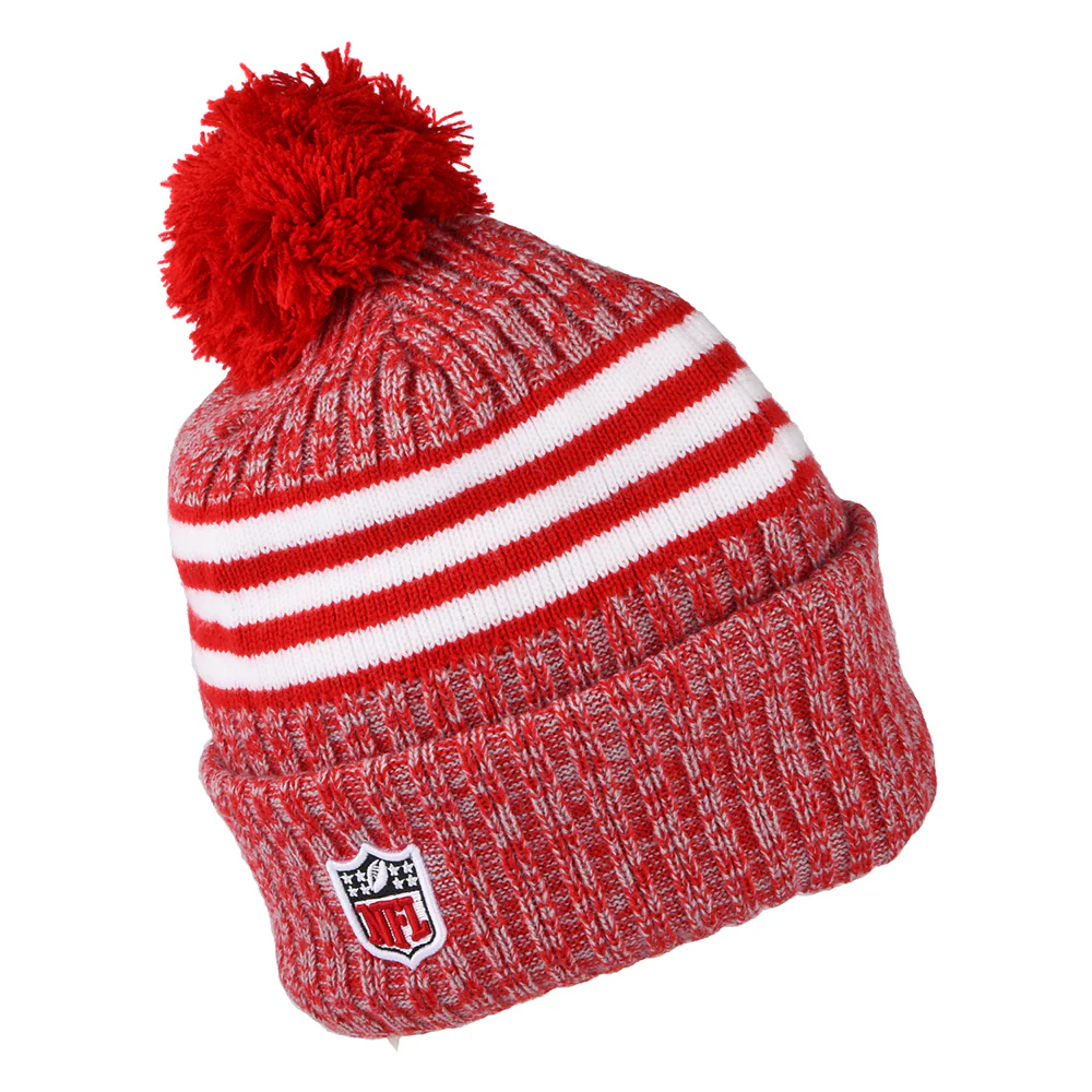 New Era San Francisco 49ers Bommelmütze NFL Sideline Sport Knit - Rot-Weiß - Image 2