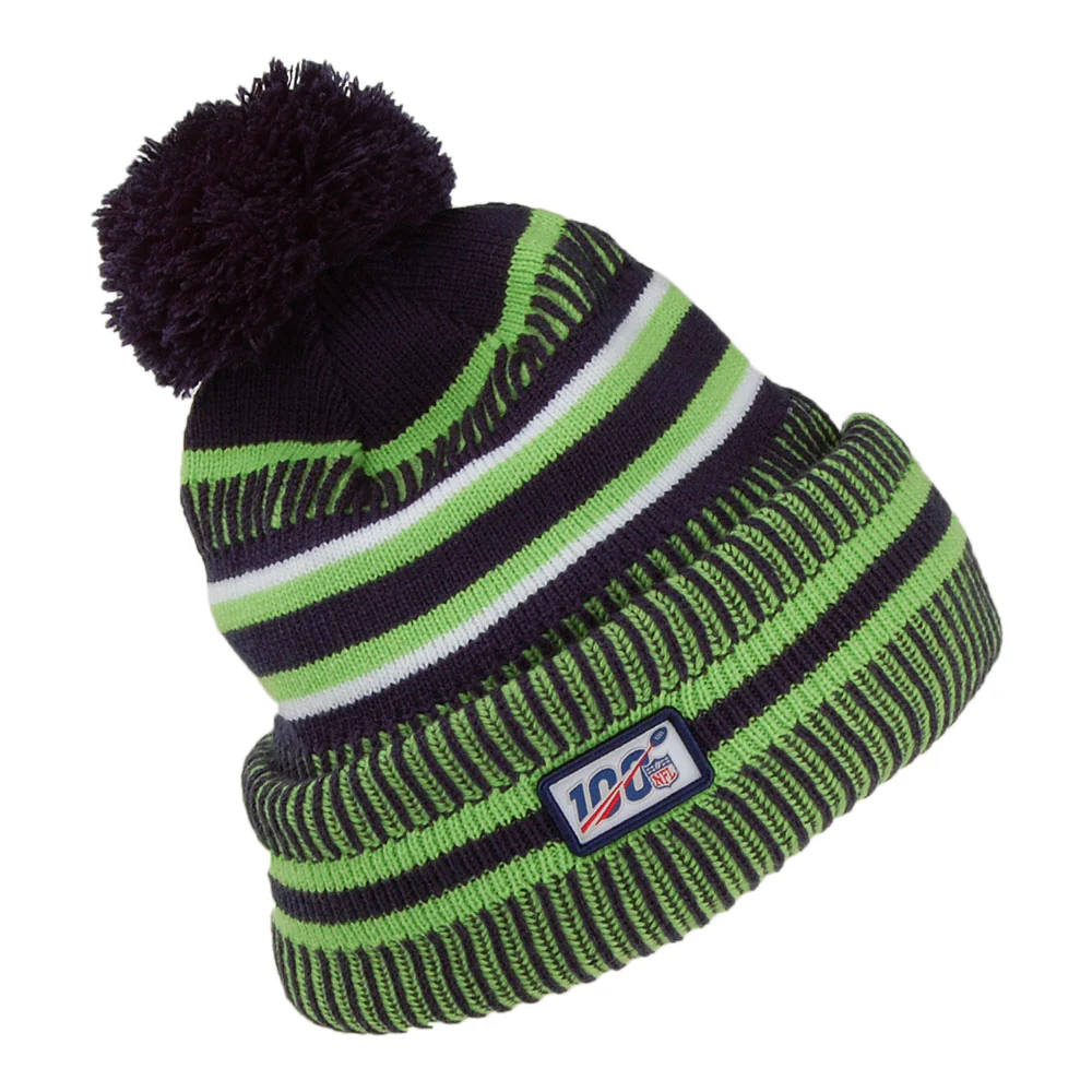 New Era Seattle Seahawks Bommelmütze - NFL On Field Knit - Blau-Grün - Image 2