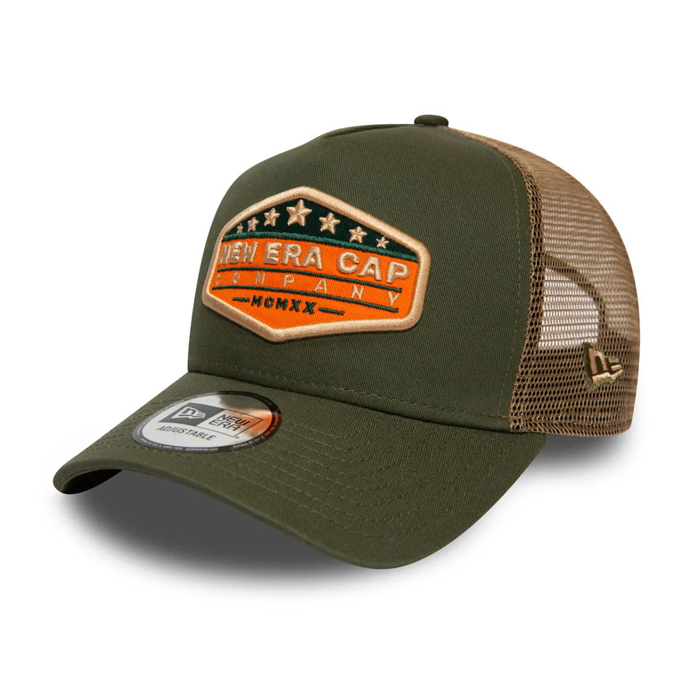 New Era Star Patch Trucker Cap - Olivgrün