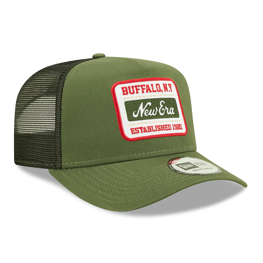 New Era State Patch A-Frame Trucker Cap - Olivgrün - Image 3