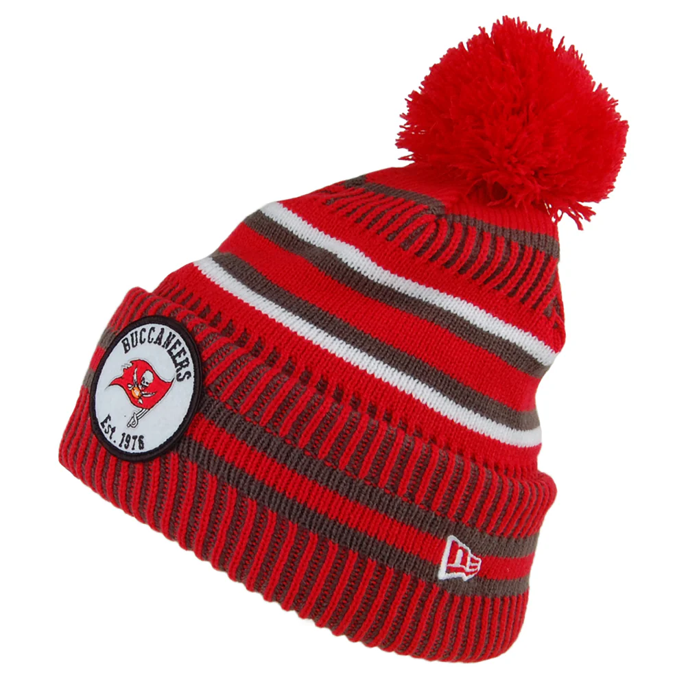New Era Tampa Bay Buccaneers Bommelmütze - NFL On Field Knit - Rot-Grau