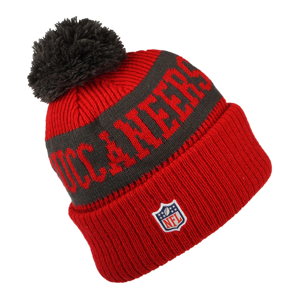 New Era Tampa Bay Buccaneers Bommelmütze NFL On Field Sport Knit - Rot-Grau - Image 2