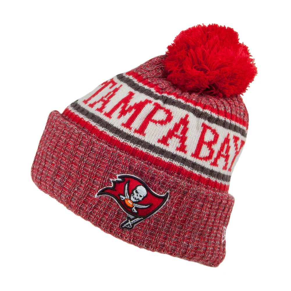 New Era Tampa Bay Buccaneers Bommelmütze - - NFL Sideline Knit - Rot-Schwarz