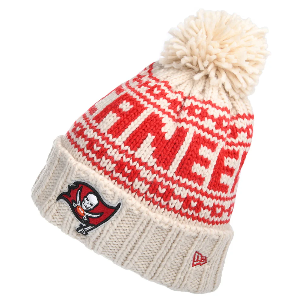 New Era Damen Tampa Bay Buccaneers Bommelmütze - NFL Sport Knit - Hellbeige