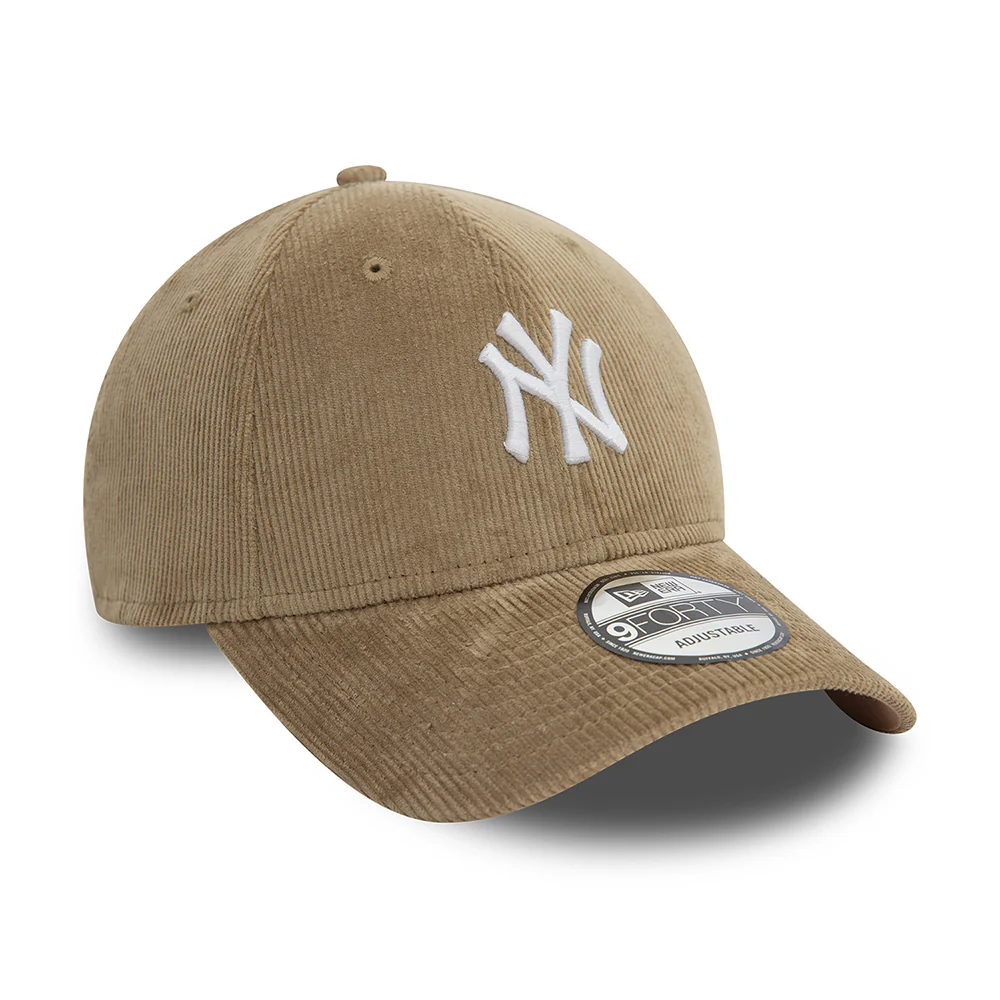 New Era Unisex 9FORTY New York Yankees Baseball Cap - MLB Cord - Taupe-Weiß - Image 3