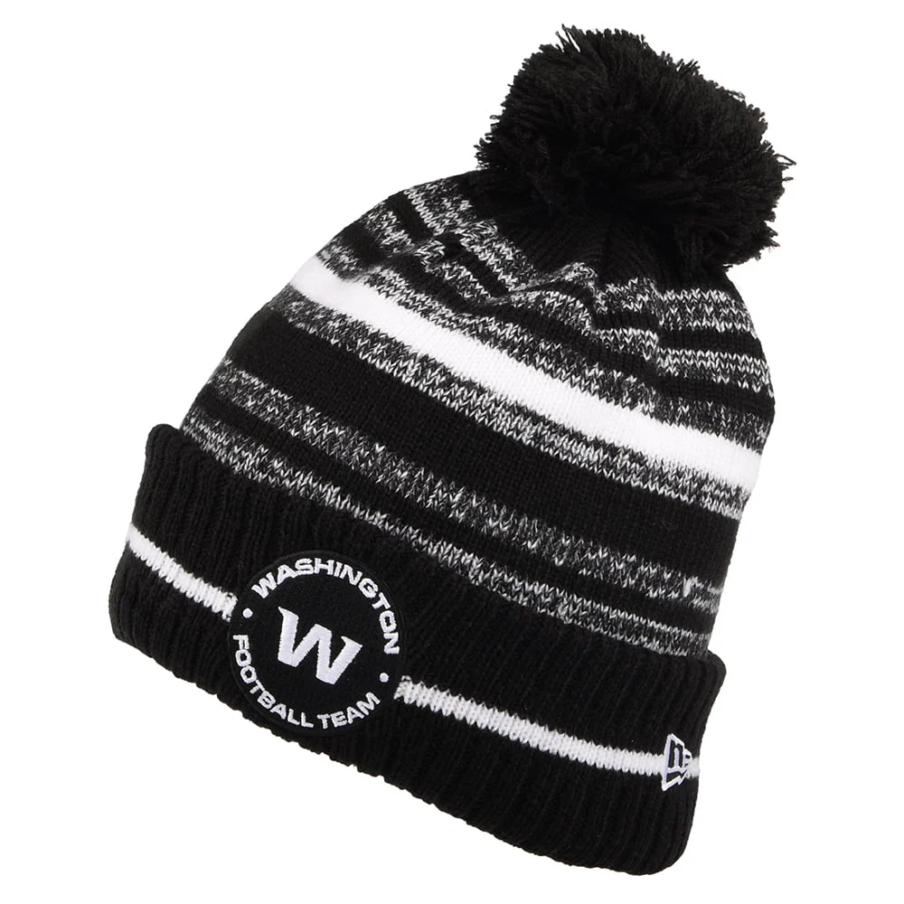 New Era Washington Football Team Bommelmütze - NFL Sport Knit - Schwarz-Weiß
