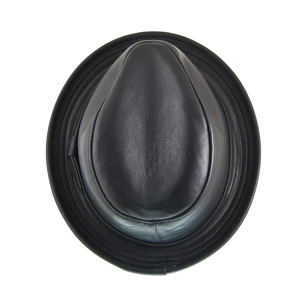 New York Hat Co. Trilby Hut aus Leder - Schwarz - Image 3