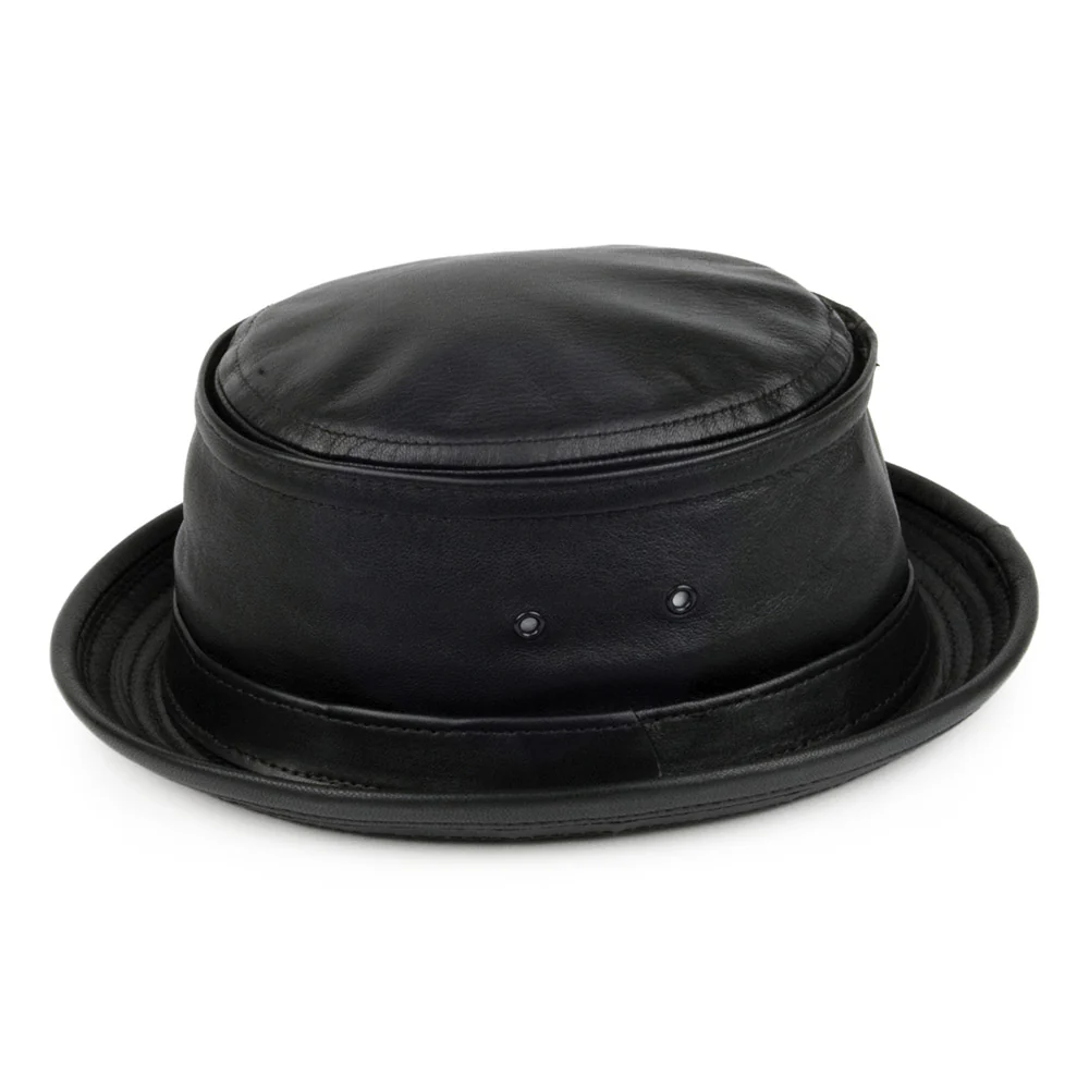 New York Hat Company Fischerhut aus Leder - Schwarz - Image 2