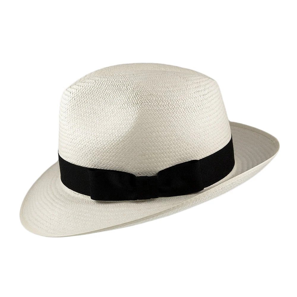Olney Excellent Panama Fedora mit schwarzem Hutband - Image 2