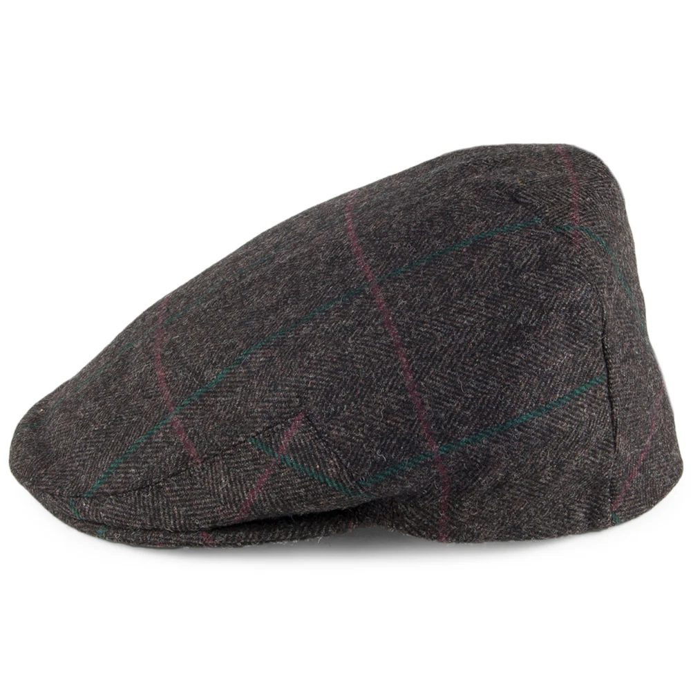 Olney Kinloch Fischgätmuster Tweed Schiebermütze - Braun - Image 3