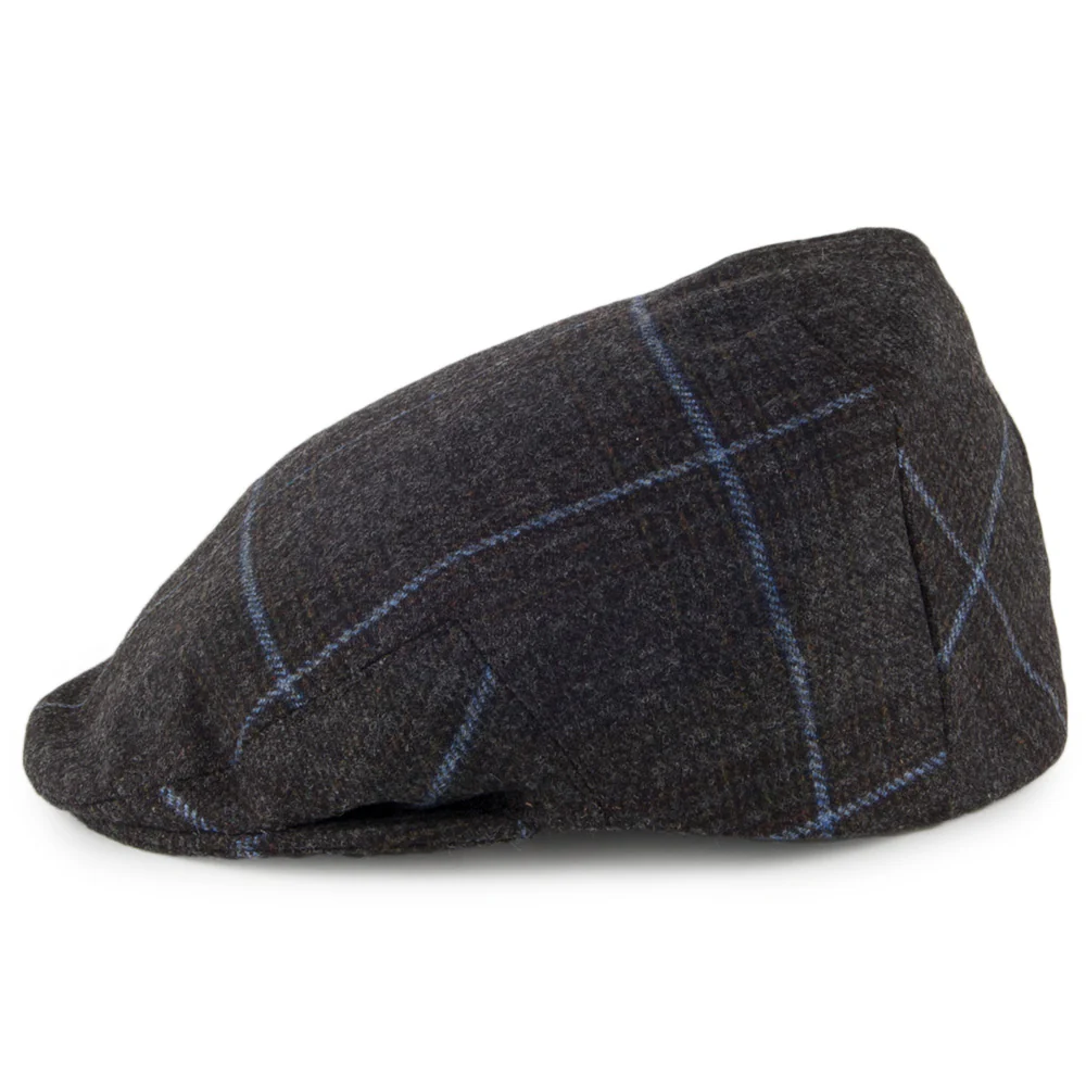 Olney Kinloch Saxony Tweed Schiebermütze - Anthrazit-Blau - Image 3