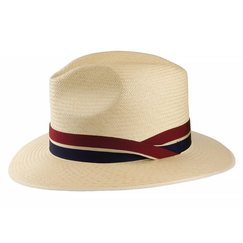 Olney Safari Panama Fedora Hut mit gestreiftem Hutband - Image 2