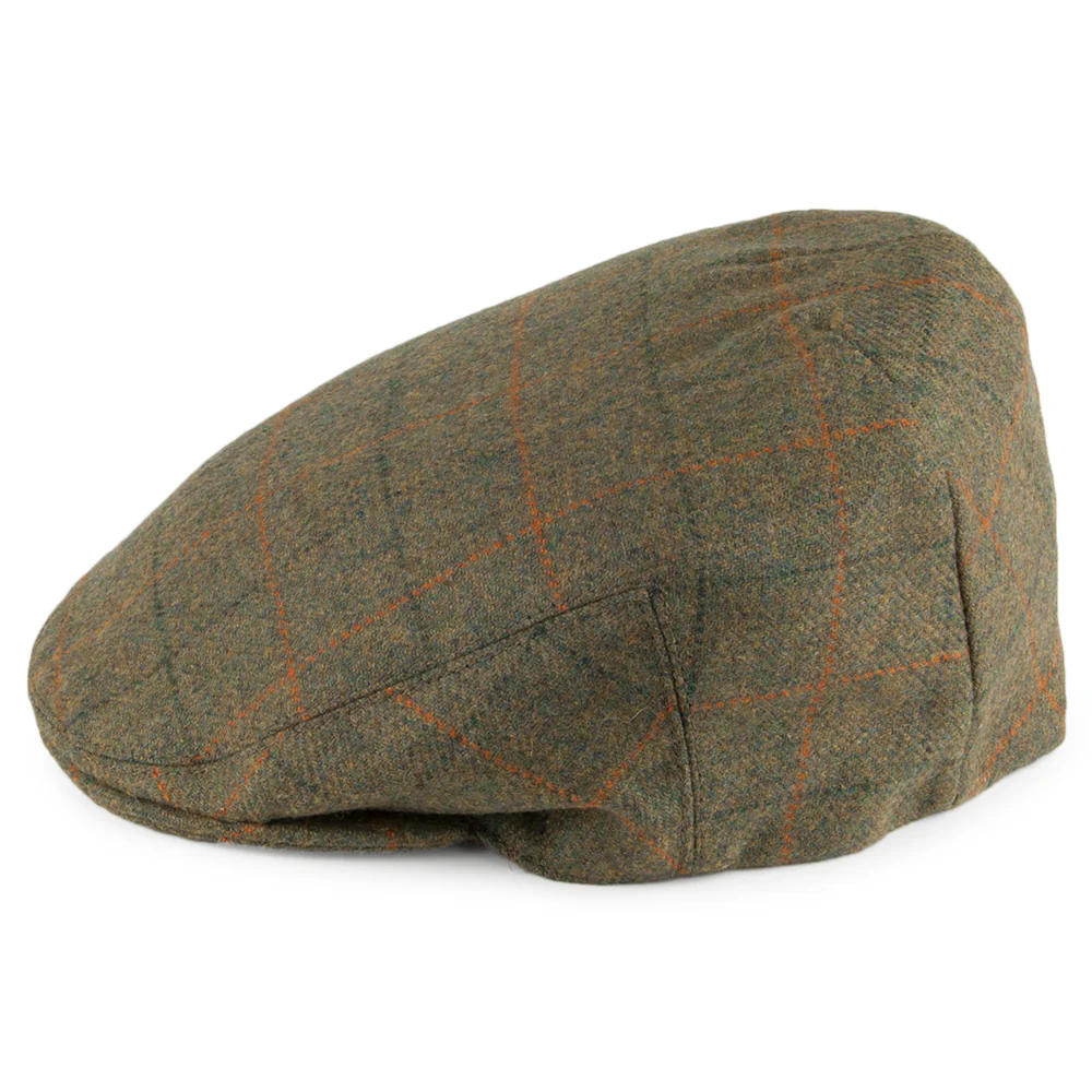Olney Tweed Schiebermütze aus Englischem Tweed - Oliv - Image 3