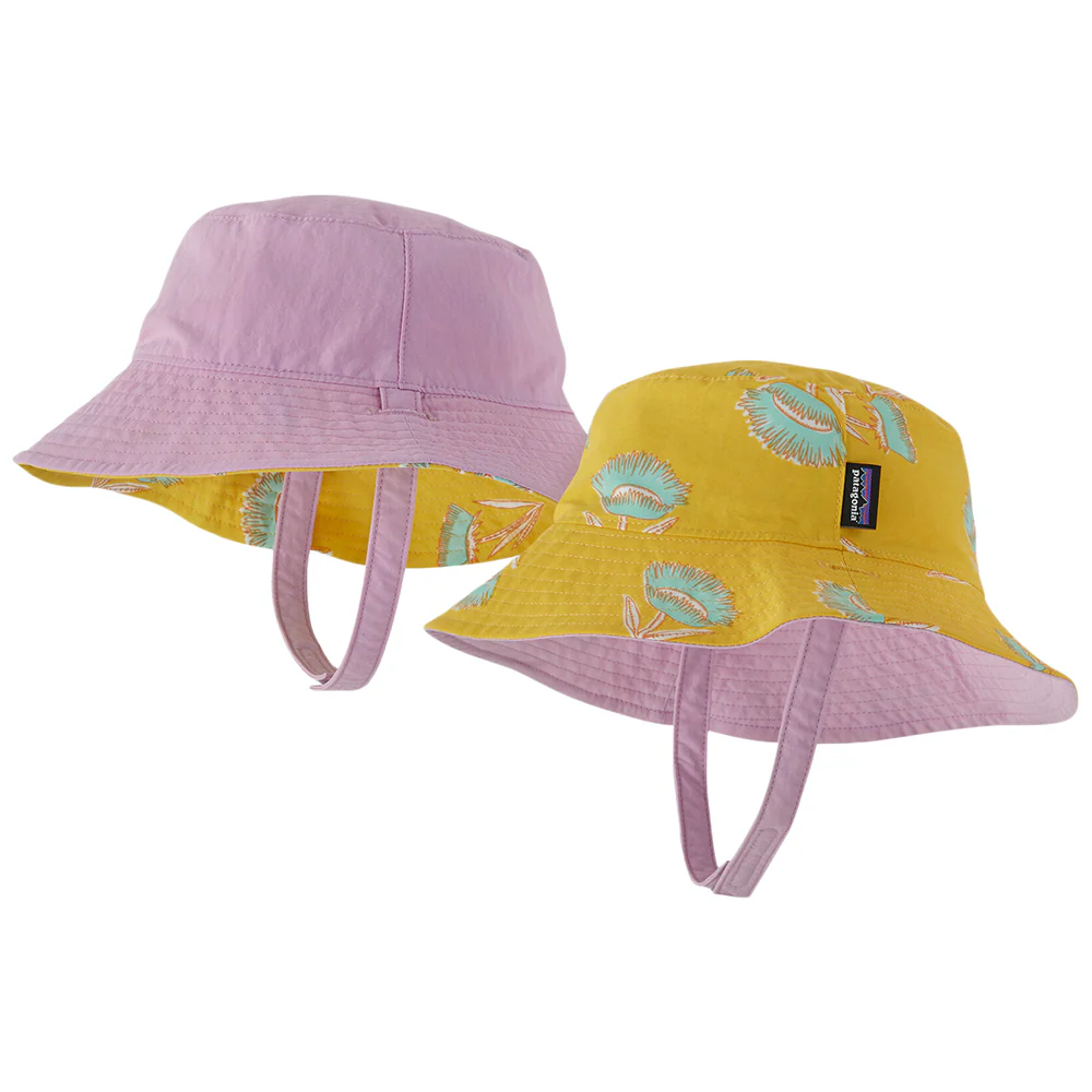 Patagonia Baby Summer Plant Fischerhut Wendbarer Sonnen - Pink-Gelb - Image 3